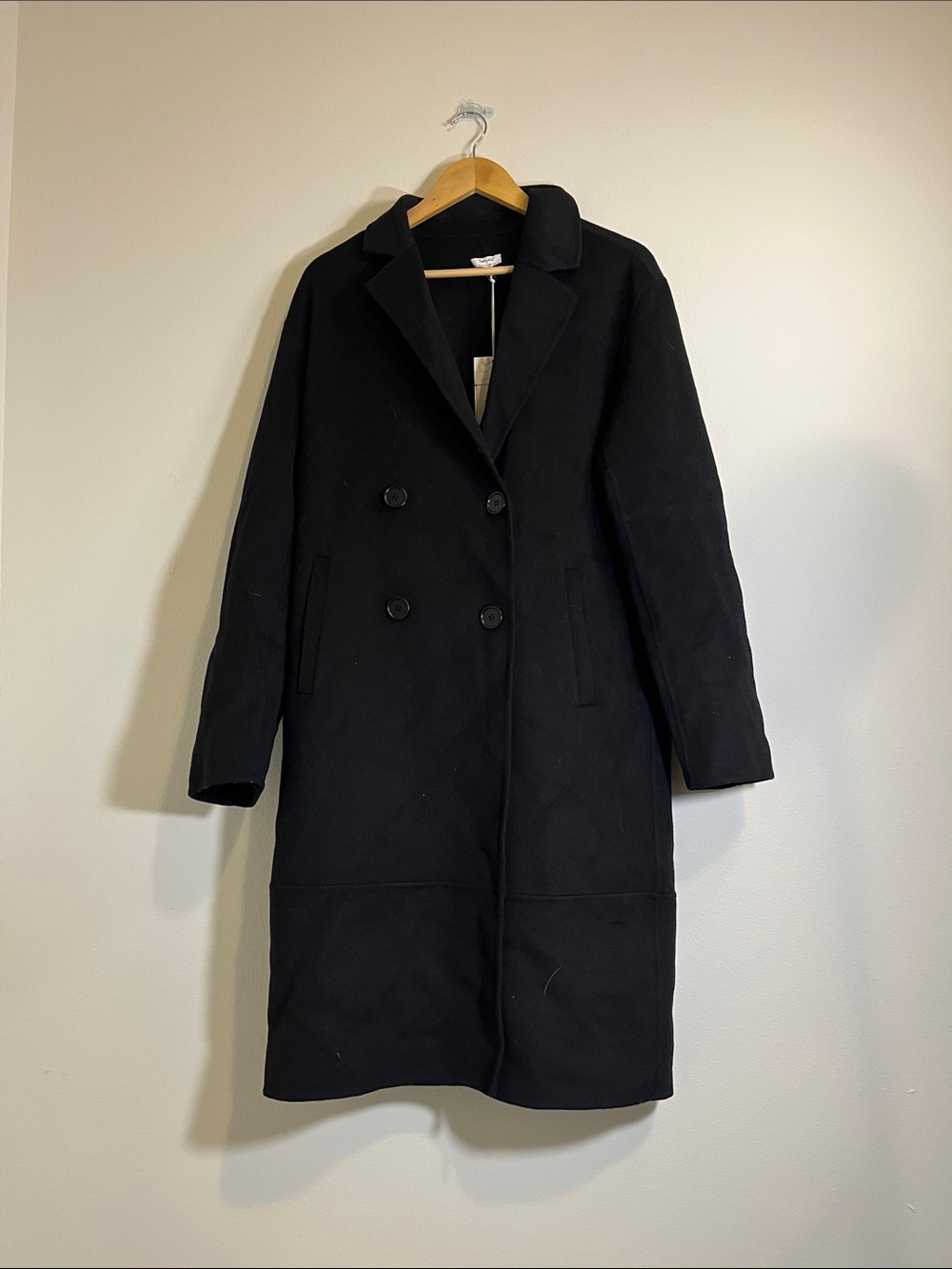 NEW Splendid x Cella Jane Wool Overcoat In Black Size Small